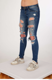 Olivia Sparkle blue jeans with holes casual dressed leg lower…